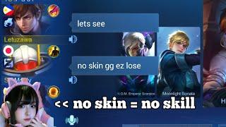 NO SKIN GUSION IN HIGH RANK!! THEY THINK IM NOOB  (on mic reaction)