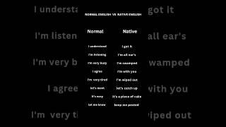 Normal vs native English part 1#shorts#ieltspreparation#Englishstudytips