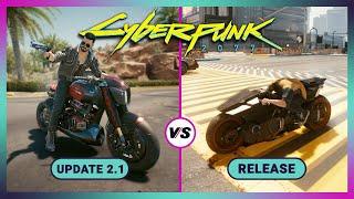 Cyberpunk 2077 2.1 Update vs Release - Gameplay Physics and Details Comparison