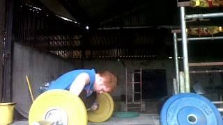 Paused front squats and muscle snatches