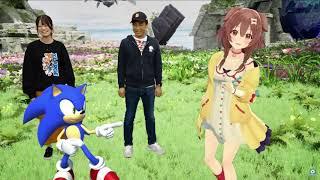 Sonic stares at Korone's ass