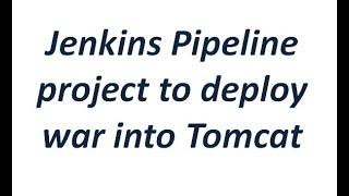 How to deploy war to tomcat using jenkins pipeline?