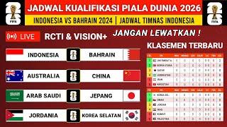 Jadwal Kualifikasi Piala Dunia 2026: Indonesia vs Bahrain 2024 - Klasemen Terbaru