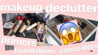 HUGE Makeup Declutter - Foundations, Concealers & Primers  | Summer Xo