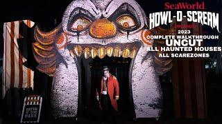 Howl-O-Scream SeaWorld Orlando 2023 COMPLETE All 5 Haunted Houses & ScareZones WalkThru Tour + UNCUT