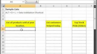 Prevent Duplicate Values being entered in a List in Excel - Allow only unique values to be entered.