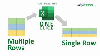 Convert Multiple Rows to Single Row | Excel Project Demo
