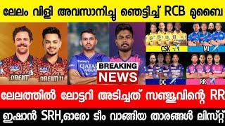 രാജസ്ഥാൻ RR താരങ്ങളെ വാരികൂട്ടി,RCB മുബൈ പണികിട്ടി,സഞ്ചുവിന് കോളടിച്ചു |RR|CSK|IPL AUCTION|NEWS LIVE