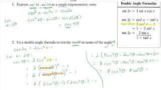 Video Lesson - Double Angle Formulae