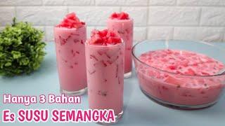 Hanya 3 bahan es susu semangka bisa seenak ini