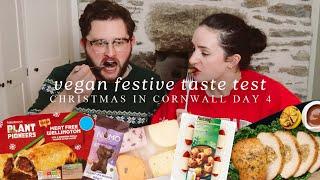 Vegan Christmas food taste test from the supermarket  vlogmas day 4