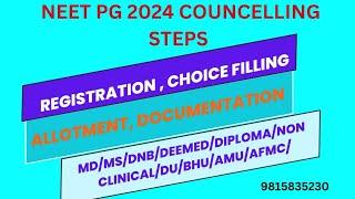 NEET PG 2024 : NEET PG Counselling Process, Choice Filling, Documentation#meetpg2024