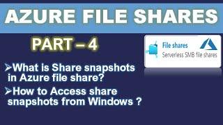 Azure File Shares - Part 4 || Share Snapshot in Azure File Share || Ms Azure