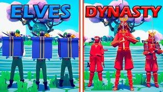 MEGA DYNASTY TEAM vs PRESENT ELF TEAM - Totally Accurate Battle Simulator | TABS