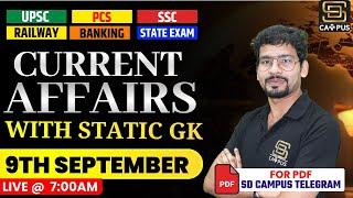 09 September 2024 I All Competitive 2024 | Today Current Affairs | Static Gk | by Chandan Sir