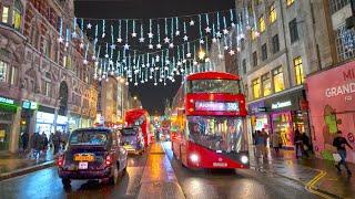 2023 London Christmas Lights Tour  Oxford Street Christmas Lights Walk & Shop Displays  4K HDR