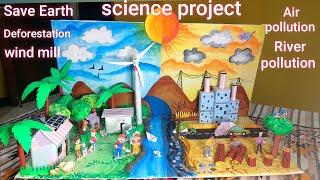 science day | save earth project model | wind mill project | river pollution project | deforestation