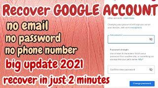 How to recover gmail password without recovery email or phone number|Reset gmail account password