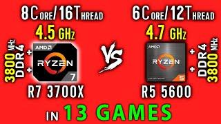 Ryzen 7 3700x vs Ryzen 5 5600 OC Test in 13 Games or R5 5600x vs R7 3700x