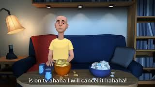 Caillou canels bendy's show and gets grounded