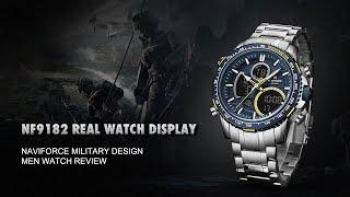 Hot sale NAVIFORCE watch NF9182 men watch Unboxing review multifunctional LED digital quartz watch