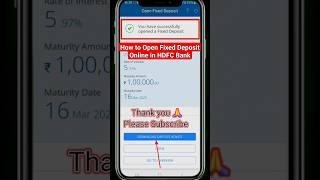 How to Open FD online | Fixed Deposit Online kaise Open kare | hdfc bank Fixed Deposit #shorts