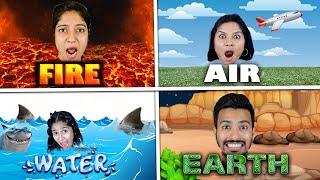 Living in 4 Elements House Challenge | Fire x Water x Air x Earth Fight | Pari's Lifestyle