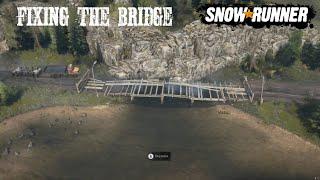 Fixing The Bridge Near The Boat On A Trailer SnowRunner Season 10