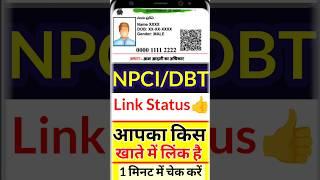 DBT link Account check, dbt Bank account link status Check, Npci DBT Link