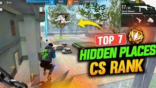 NEW TOP 7 CS RANK HIDDEN PLACES || CLASH SQUAD HIDDEN PLACES || NEW RANK PUSH TIPS AND TRICKS || FF