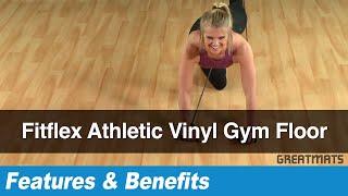 FitFlex Athletic Vinyl Gym Flooring for Aerobic and Cardio Exercise