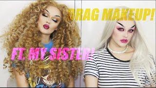 DRAG MAKEUP WITH MY SISTER ft. SophieGarland! + Q&A