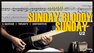 Sunday Bloody Sunday | Guitar Cover Tab | Guitar Solo Lesson | Backing Track with Vocals  U2