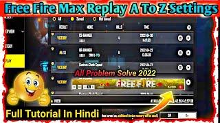 Free Fire Max Replay Option | Free Fire Replay Problem Solve | Free Fire Replay Option Not Showing