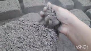 This Crunchious dirt bars by minidry floor ASMR crumbling+crumbling in bucket+past play