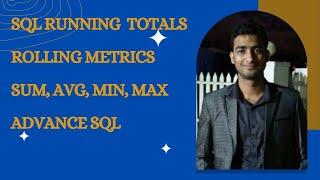 SQL Running Total | Advance SQL | Rolling N months SUM, AVG, MIN, MAX