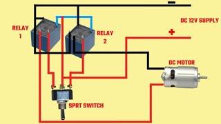 DC motor forward and reverse controller using g relay