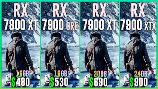 RX 7800 XT vs RX 7900 GRE vs RX 7900 XT vs RX 7900 XTX - Test in 25 Games