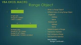 VBA Excel Macro - (6.1) - Range Object