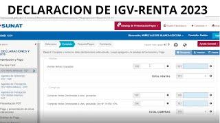 DECLARACION DE IGV RENTA MENSUAL 2023 - MYPE TRIBUTARIO 