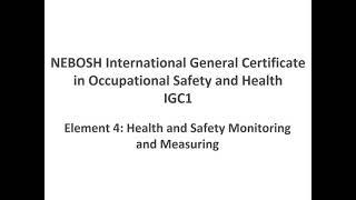 Nebosh igc  H & S Monitoring