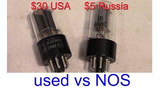 buyer's guide, Russian NOS 6H8C vs US used 6SN7 test with audio analyzer + 6C33C-B tube amplifier