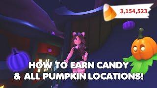 How to earn CANDY and ALL PURPLE PUMPKIN Locations in Adopt me!