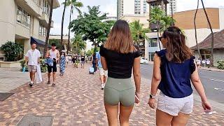 HAWAII PEOPLE  Walking Tour Main Street and WAIKIKI BEACH  2024 #oahu  #waikiki