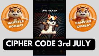 Hamster Kombat Daily Cipher Code 3rd July | CLAIM 1 MILLION COINS