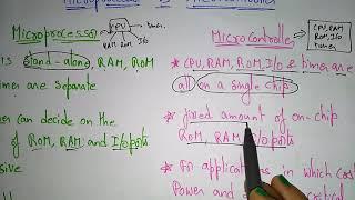 Microprocessor VS Microcontroller | MPC | Lec-5 | Bhanu Priya