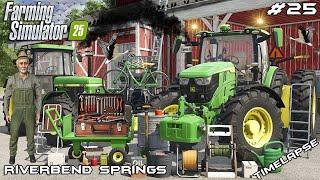 UPGRADING JOHN DEERE 6R WITH NEW TIRES | Animals on RIVERBEND | Farming Simulator 25 | Episode 25