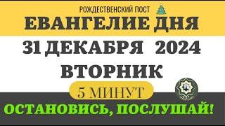 31 ДЕКАБРЯ ВТОРНИК #ЕВАНГЕЛИЕ ДНЯ 5 МИНУТ АПОСТОЛ МОЛИТВЫ 2024 #мирправославия