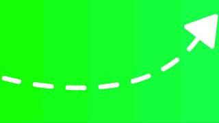 Arrow white curved thin growing blinking dotted green screen moving animated sticker for video Free