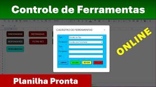 Planilha Google de Controle de Ferramentas | Cadastro de Ferramentas | PLANILHA PRONTA